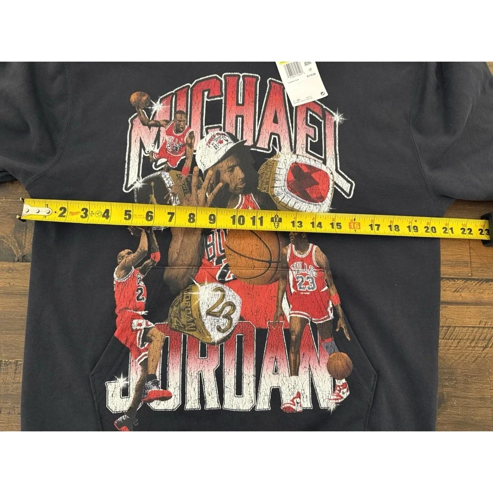 Jordan Flight Fleece Graphic Pullover Hoodie Off Noir HJ4396-045 Size S $110 NWT